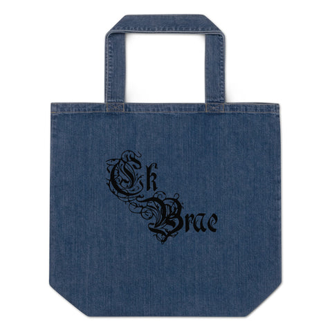 Organic denim tote bag